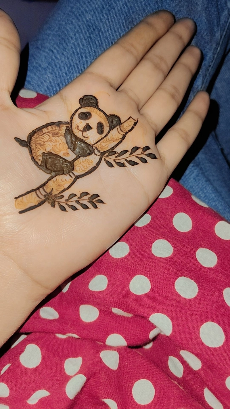 couple panda mehndi designtattoo