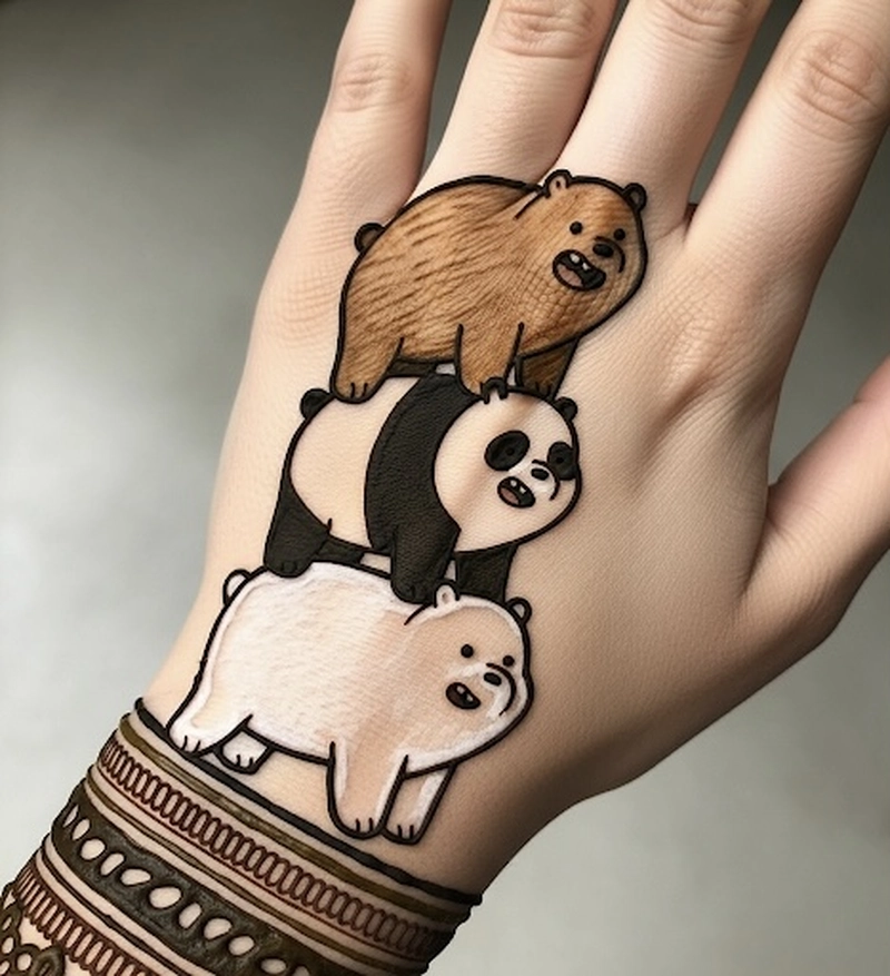 cute cartoon mehndi design simple
