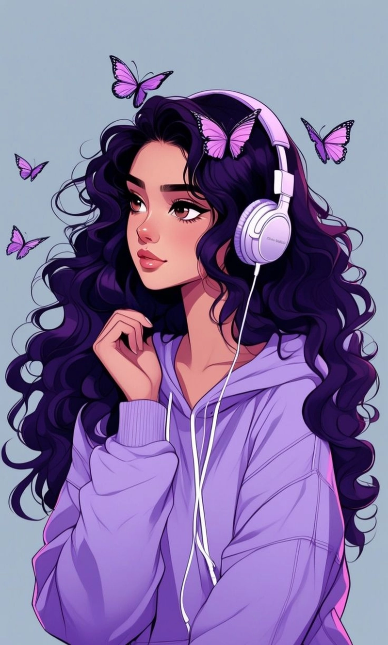 cute dp for girl in purple