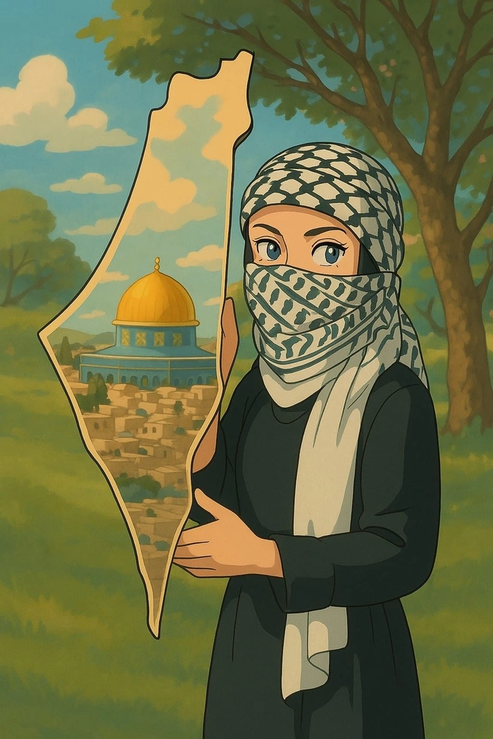 cute hijab girl cartoon pic for dp for instagram