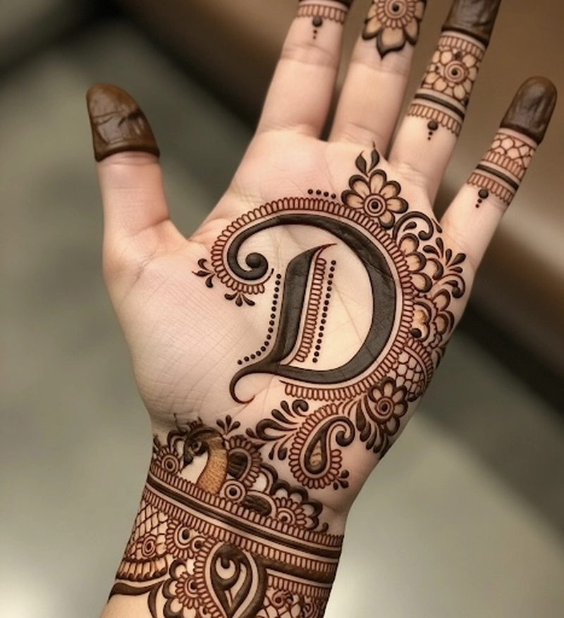 d mehndi design simple
