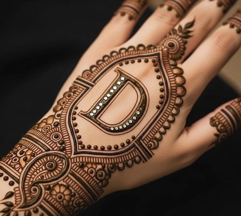 d name tattoo mehndi design