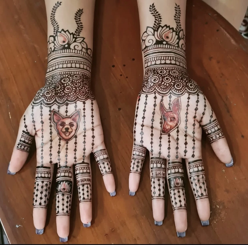 dog design mehndi