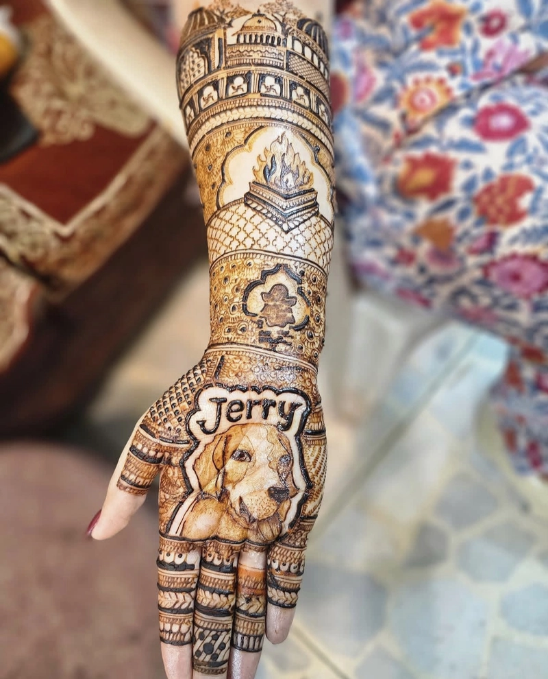dog face mehndi design