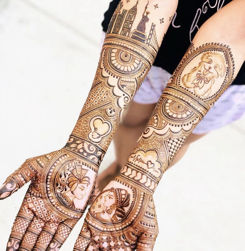 dog hand mehndi design