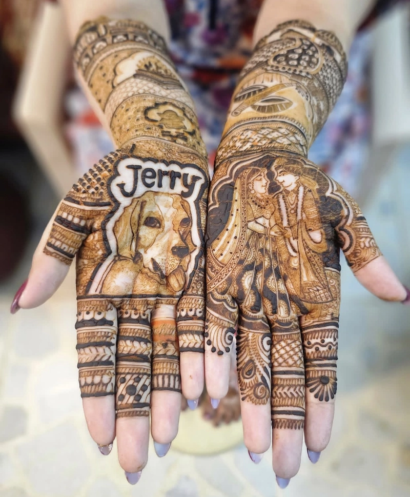 dog henna designeasy dog mehndi design