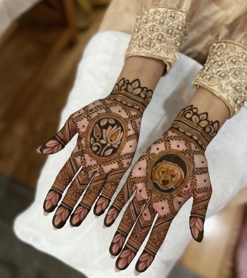 dog mehndi design simple arabic