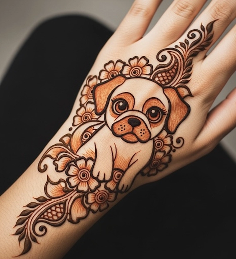 dog tattoo mehndi design