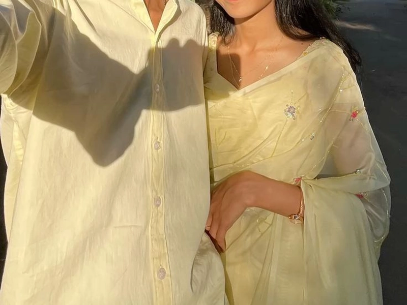 dp couple stylish cute yellow