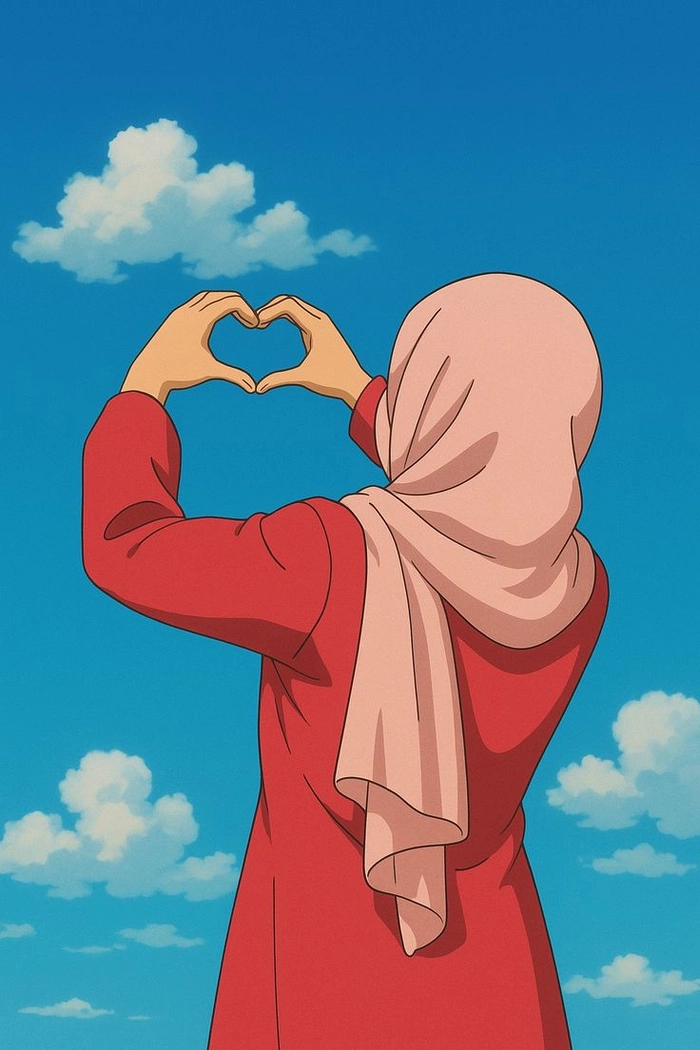 dp hijab girl cartoon