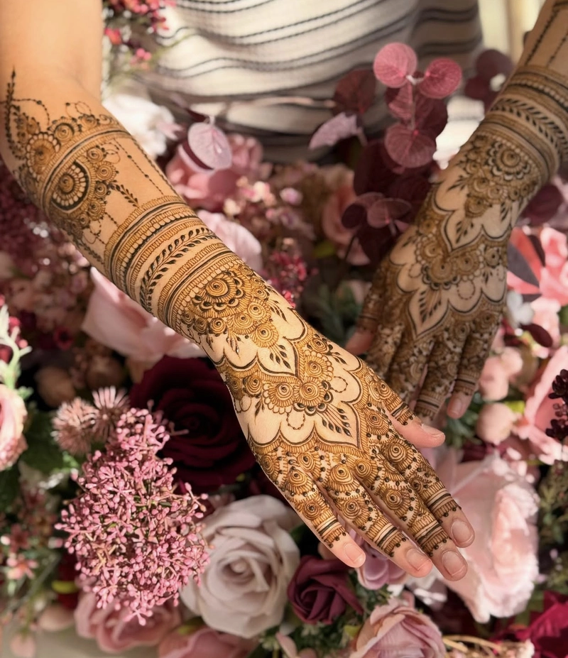dulhan easy stylish full hand mehndi design