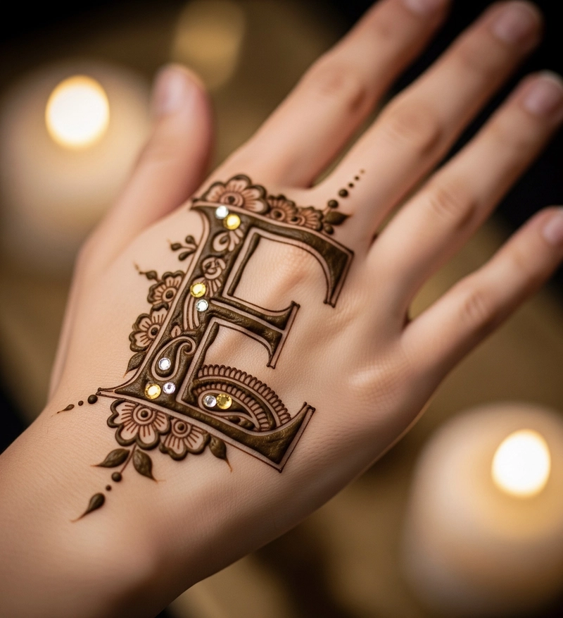 e name mehndi design pic