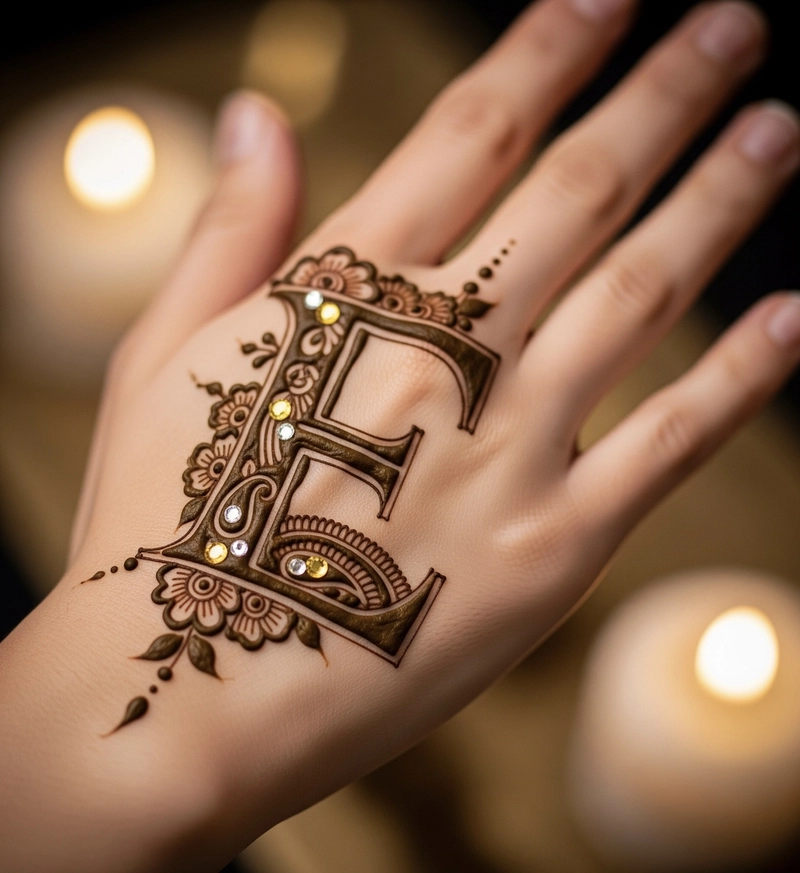 e name mehndi design