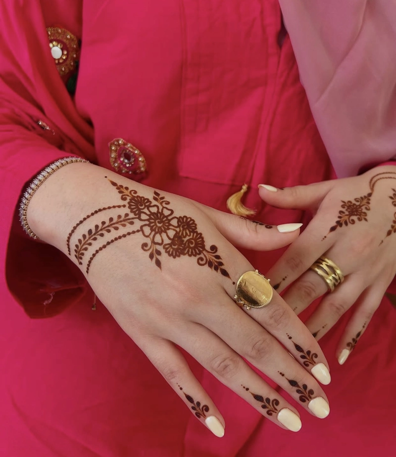 easy aesthetic back hand mehndi design