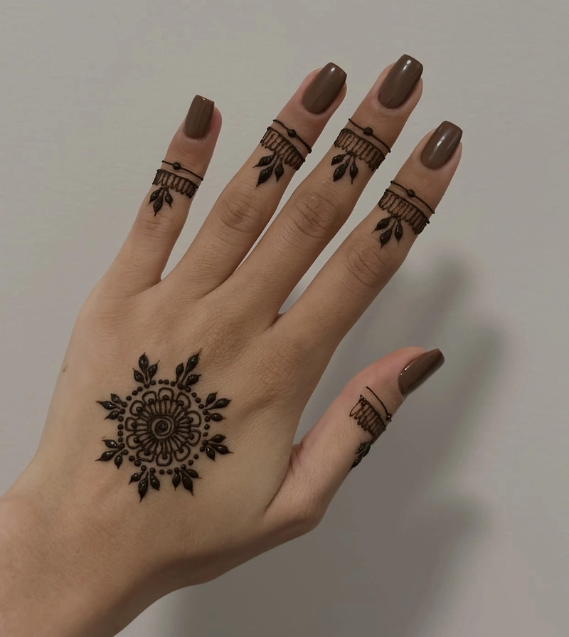 easy floral mehndi design