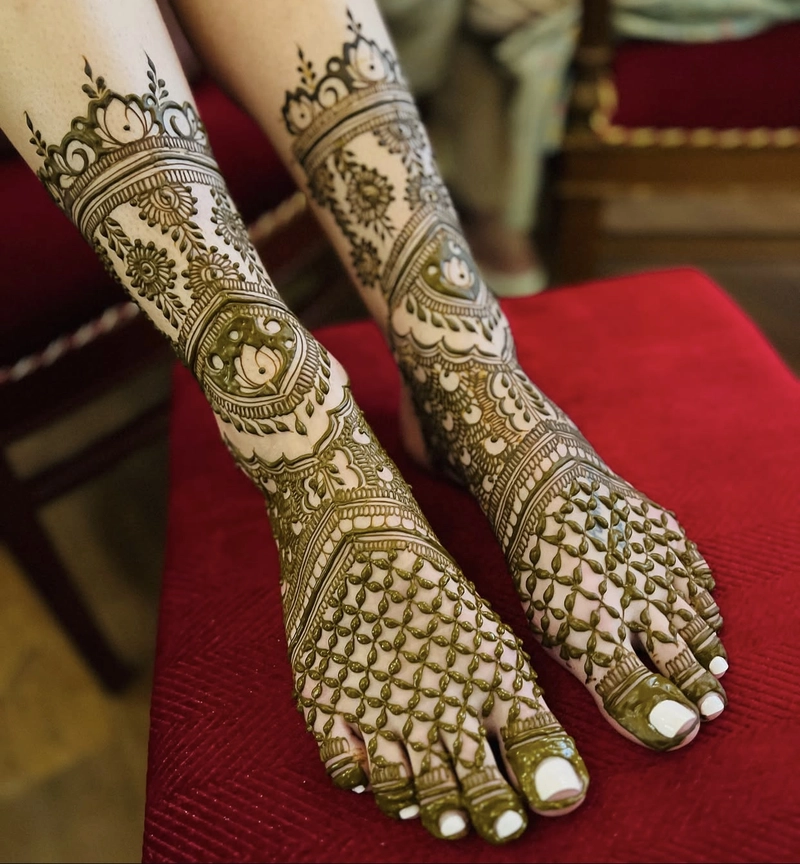 easy mehndi design pair ka