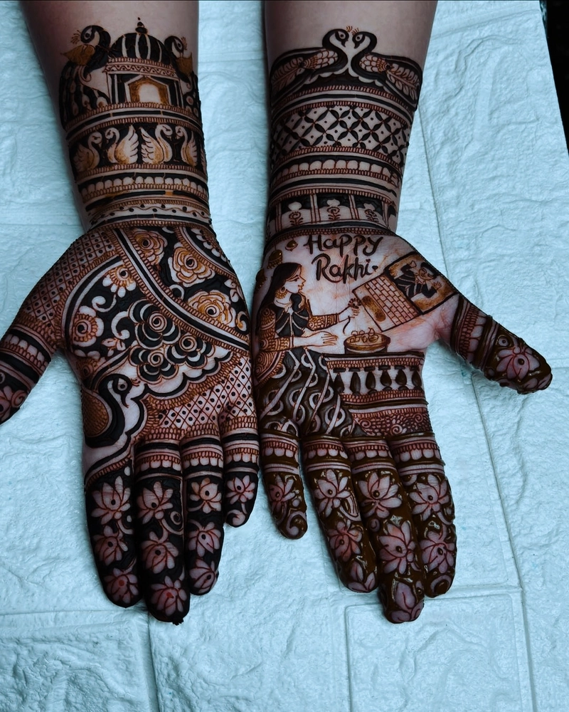 easy mehndi design raksha bandhan