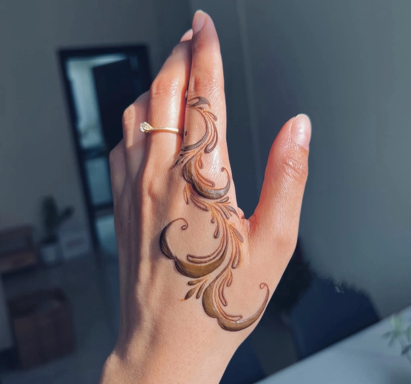 eid mehndi one finger mehndi design simple