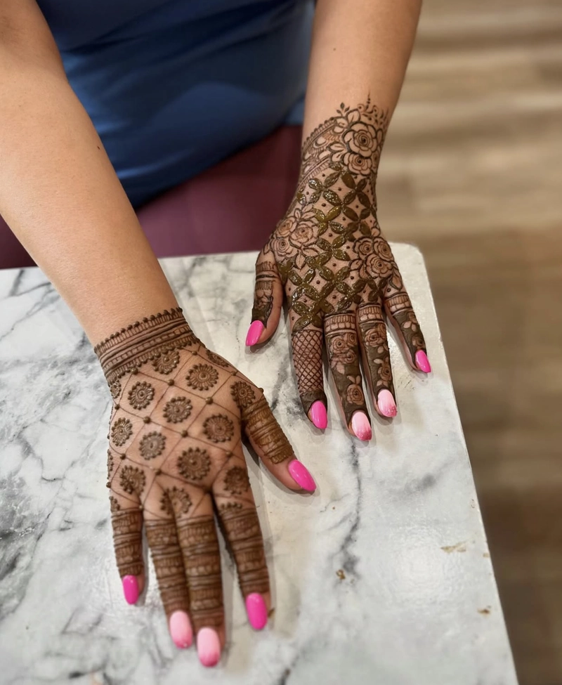 flower jaal mehndi design