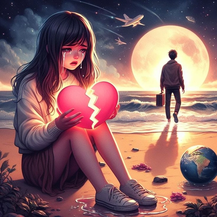 girl broken heart dp for instagram