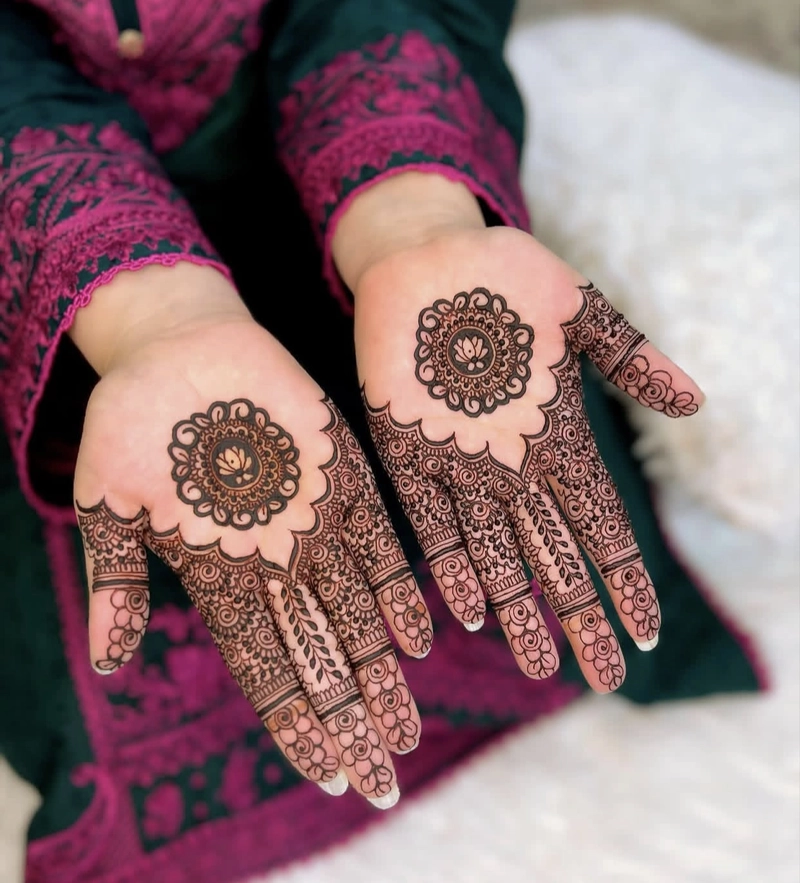 gol mehndi design photo full hand arabic