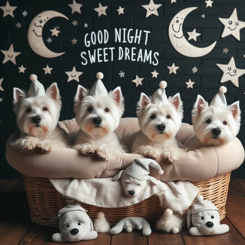 good night dog cute