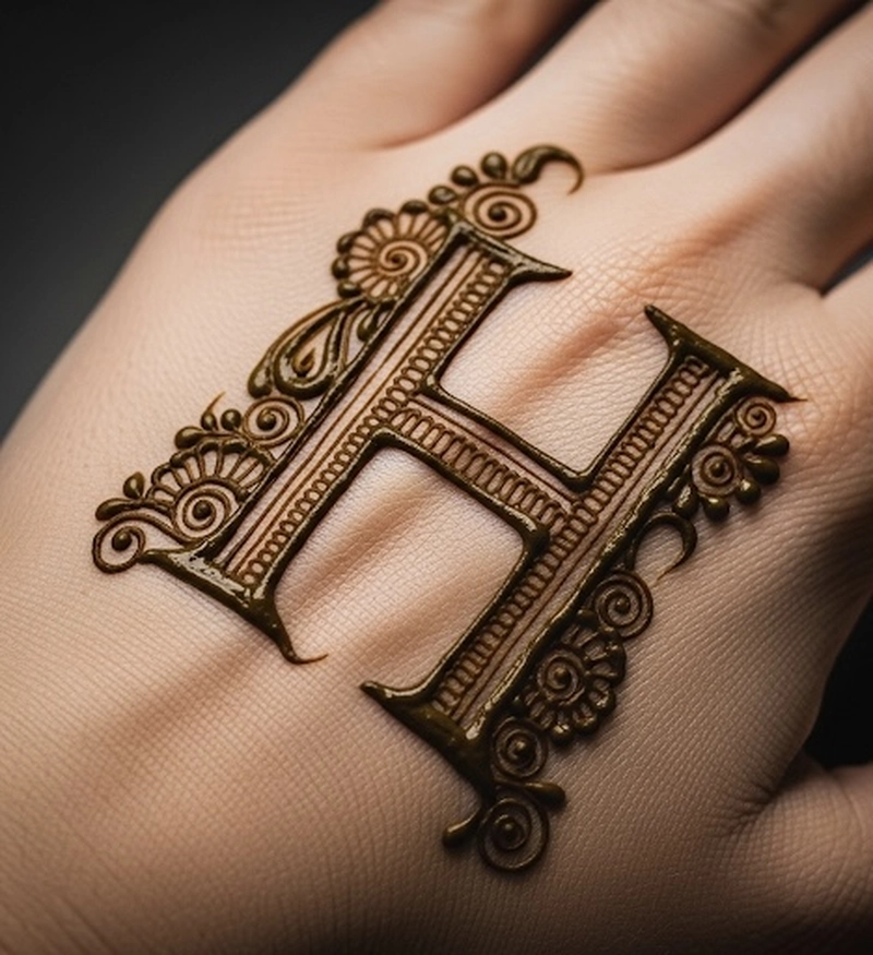 h name mehndi design photo