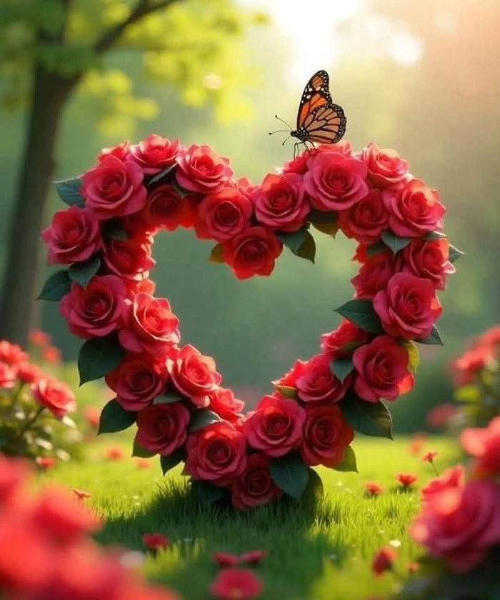 heart shape rose flower dp