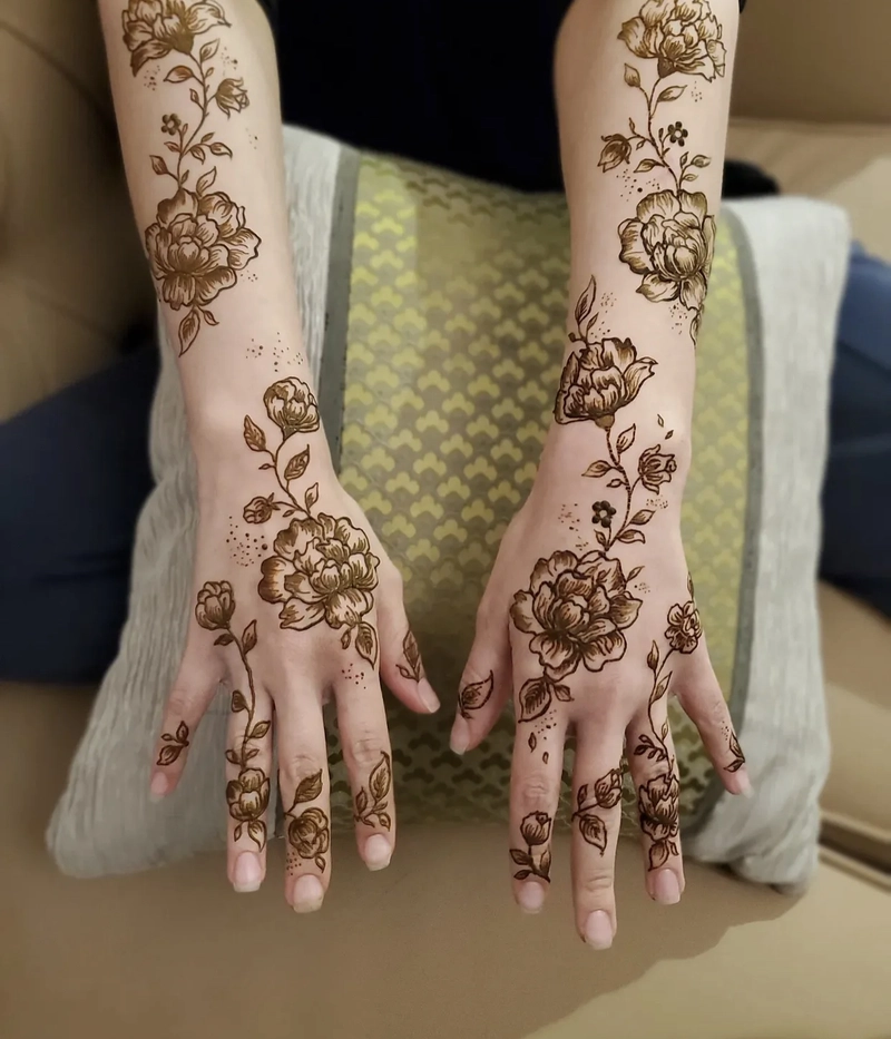 indo western arabic mehndi design