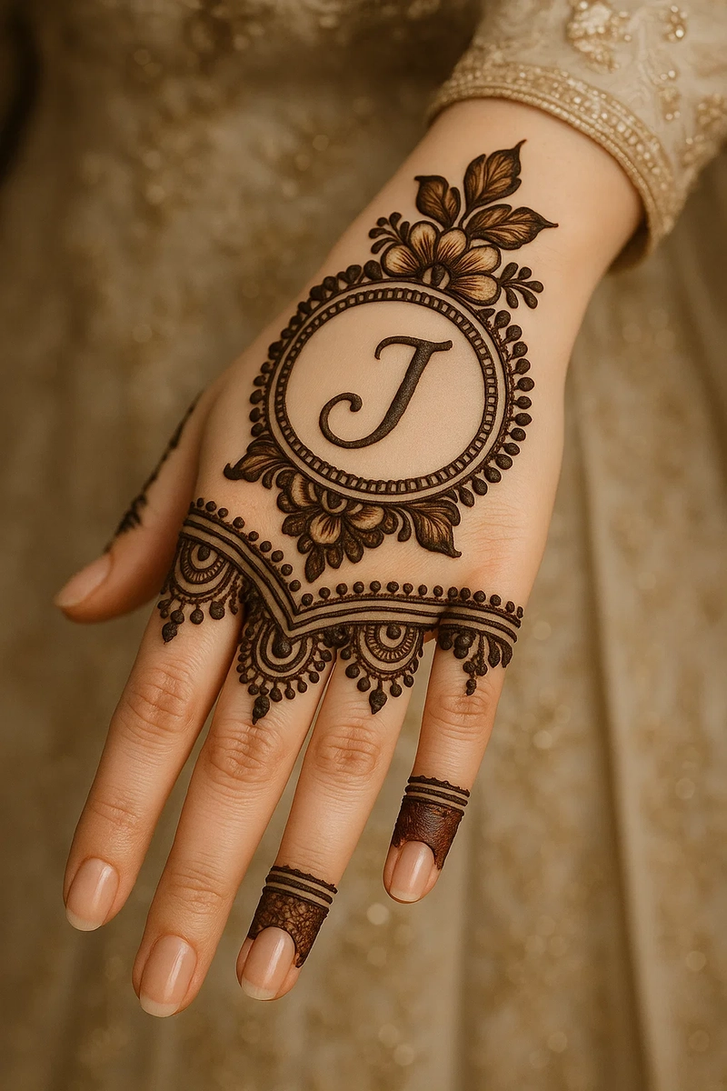 j letter mehndi design tattoo