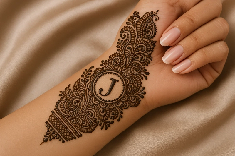 j naam ki mehndi design