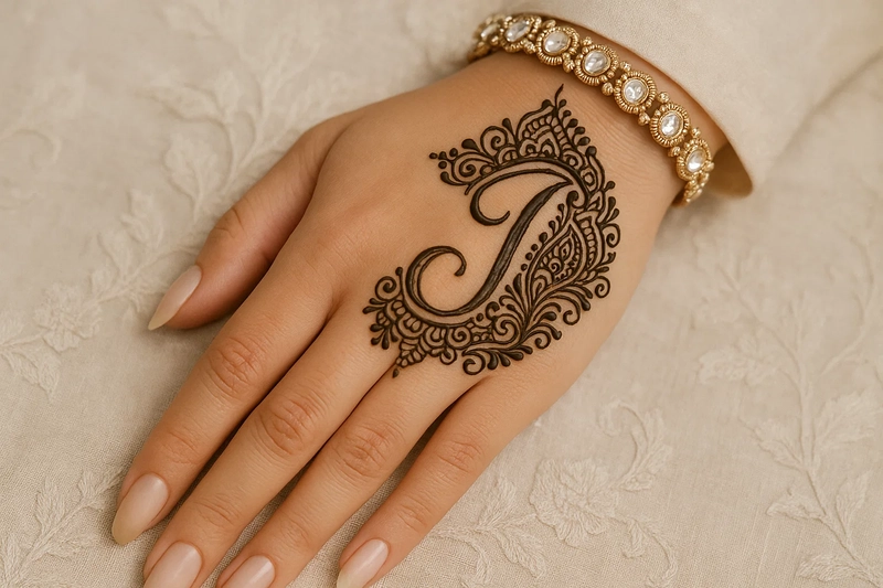 j name tattoo mehndi design
