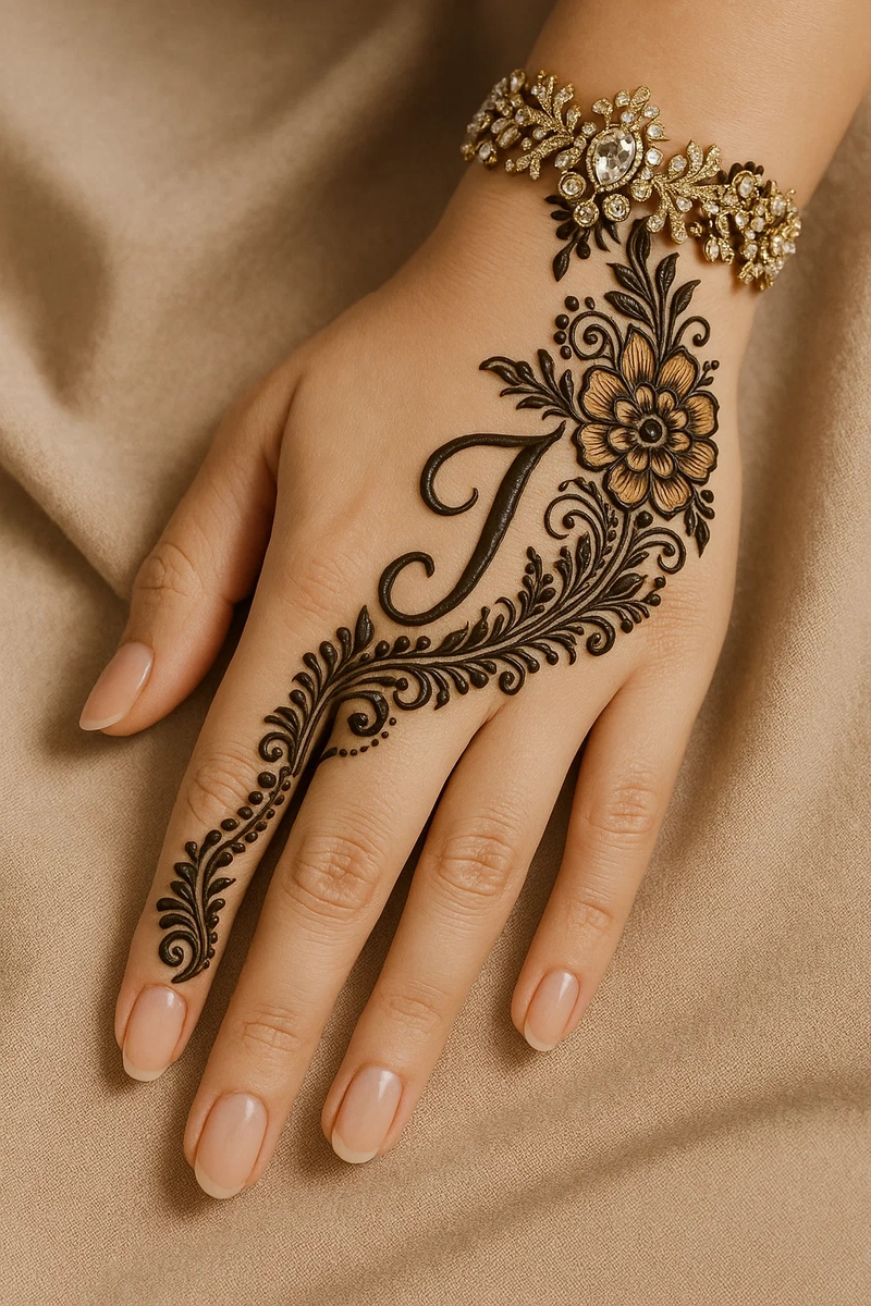 j name wali mehndi design
