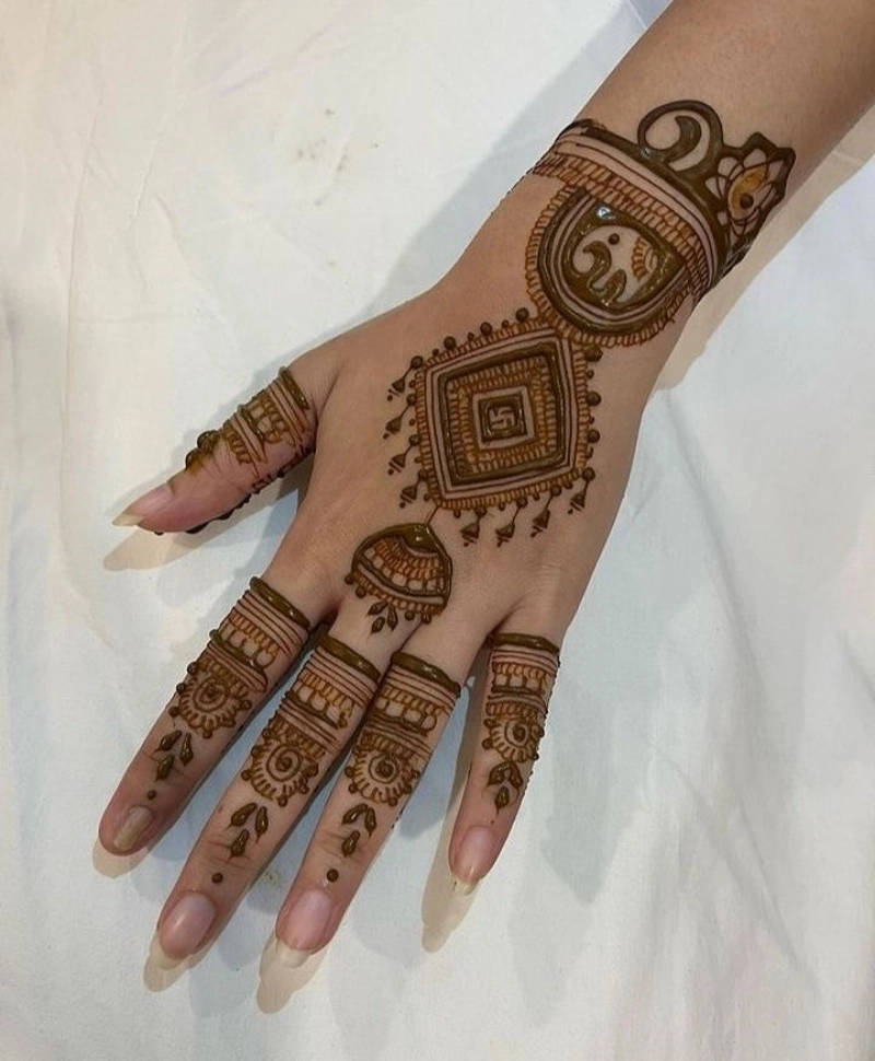 jhumka design mehndi simple