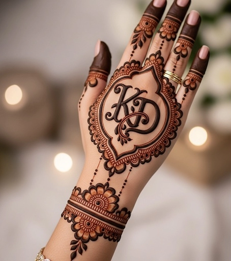 k and d name mehndi design