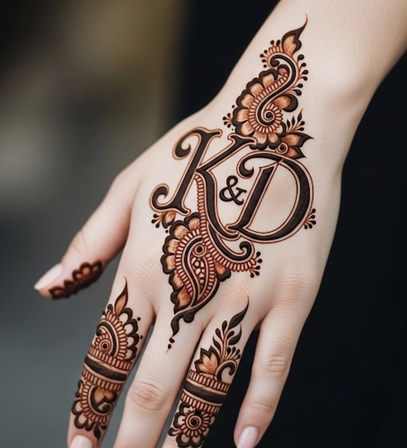 k d name mehndi design