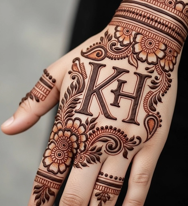 k h name mehndi design