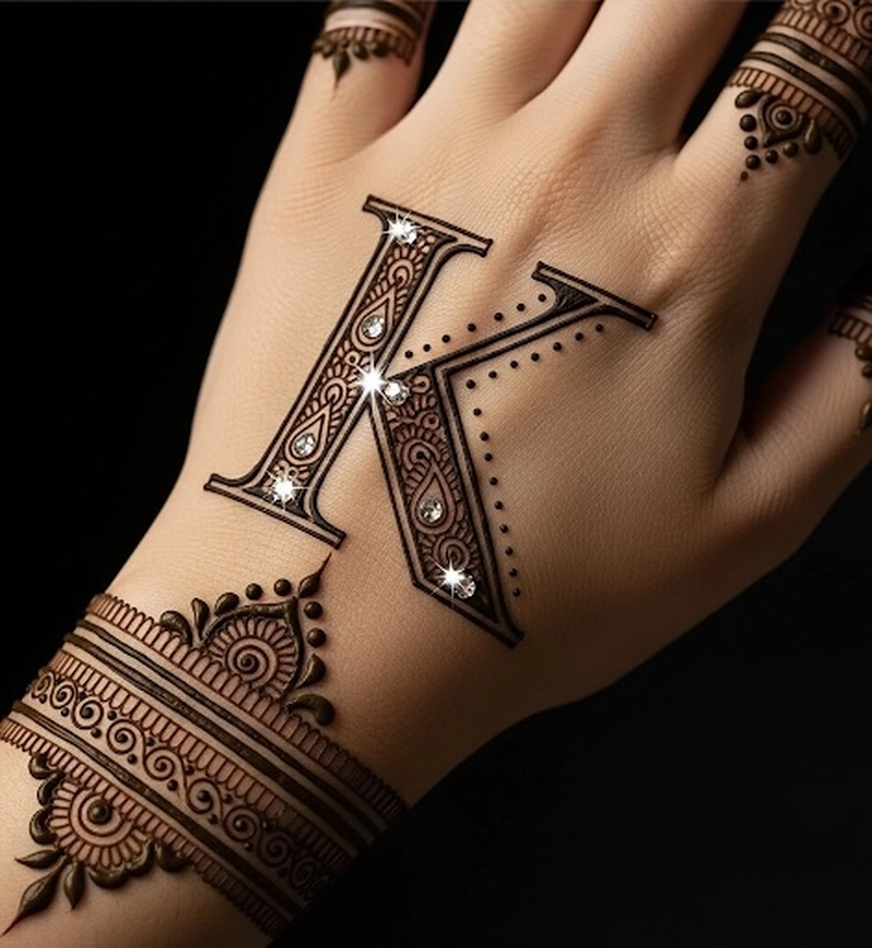 k mehndi design pic
