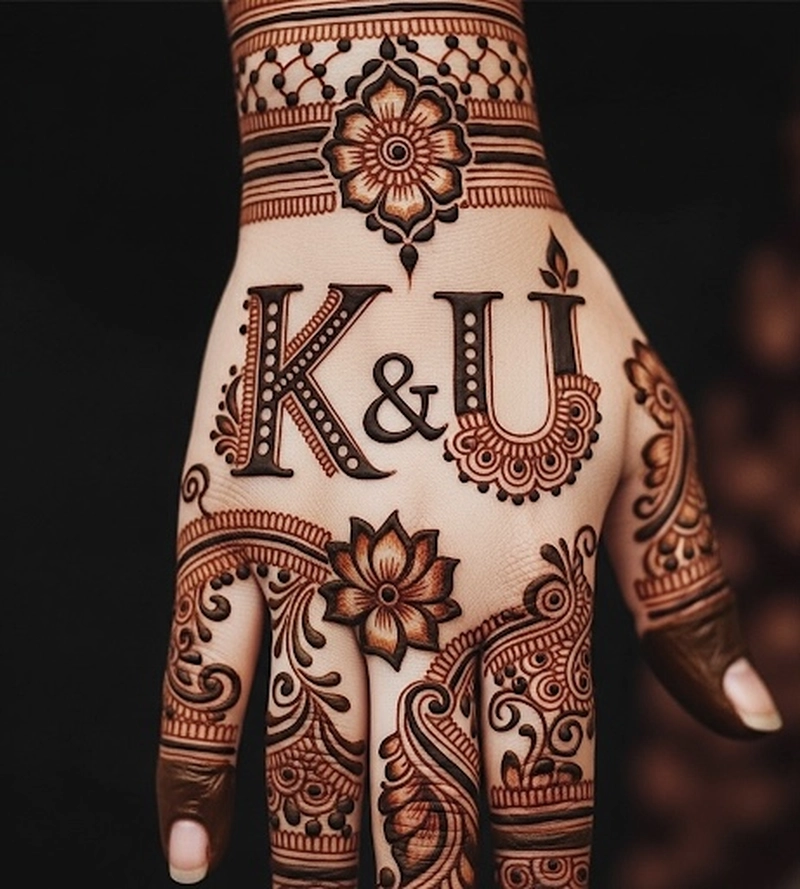 k u name mehndi design