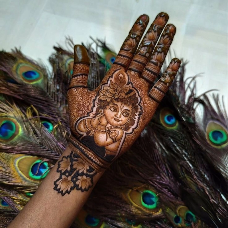krishna janmashtami mehndi design