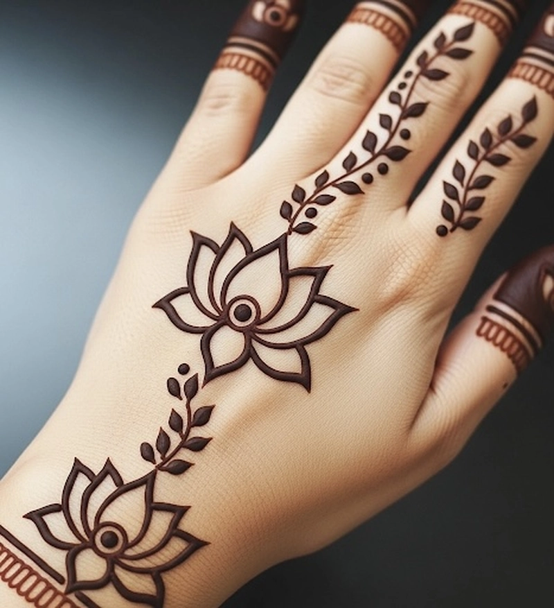 latest lotus mehndi design
