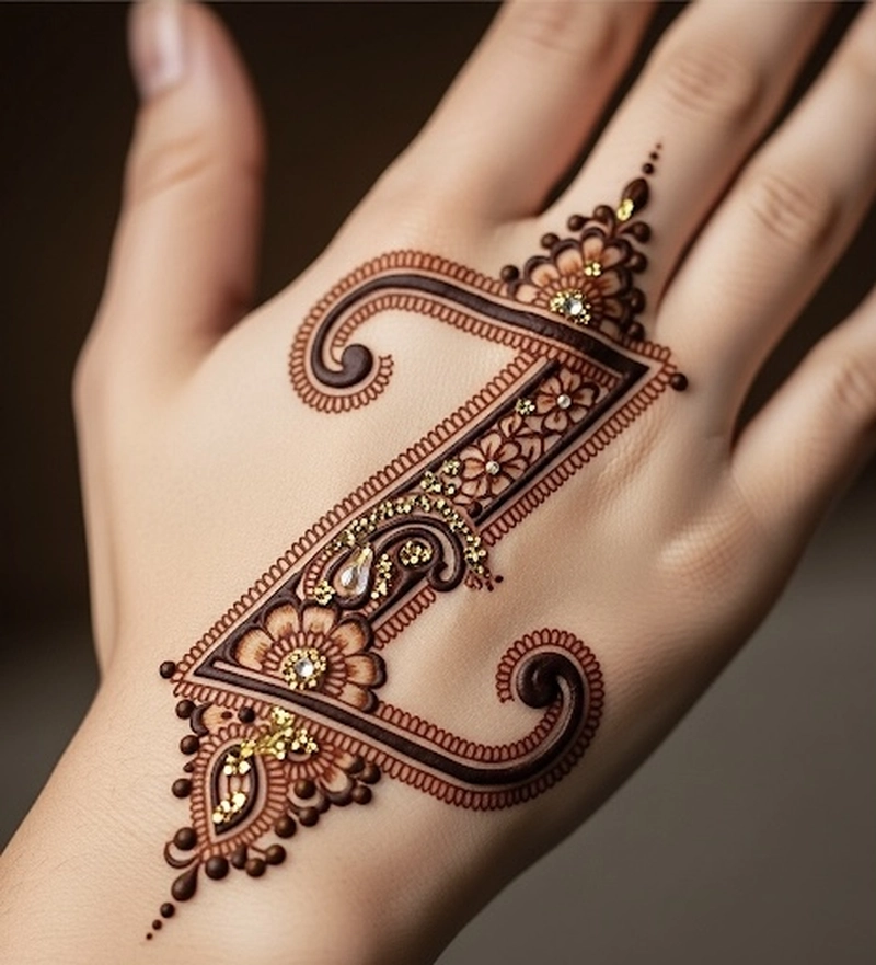 letter z mehndi design
