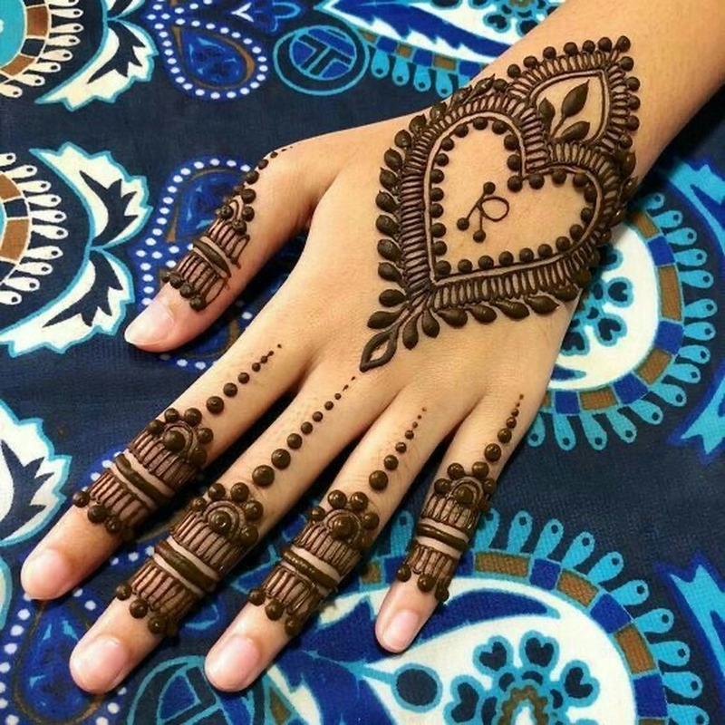 love mehndi design photo back hand simple