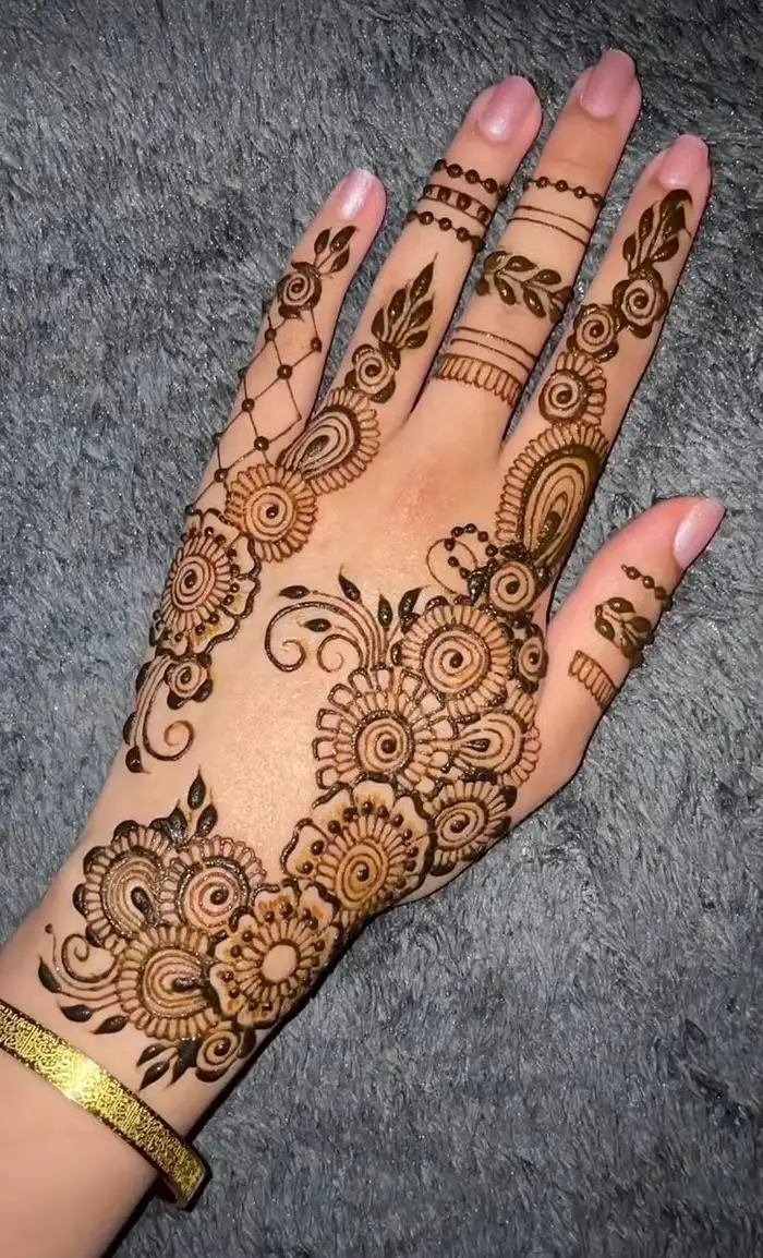 mehendi design front hand arabic