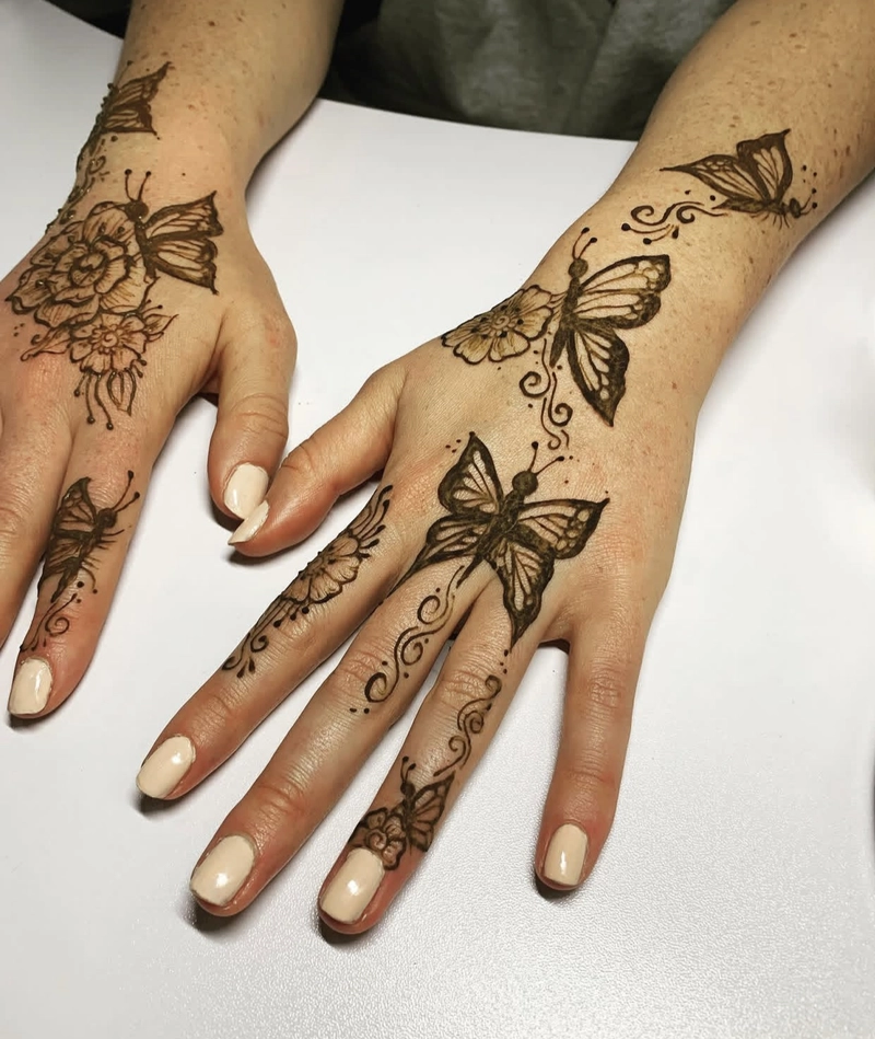 mehndi butterfly tattoo