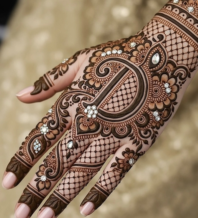 mehndi d name design