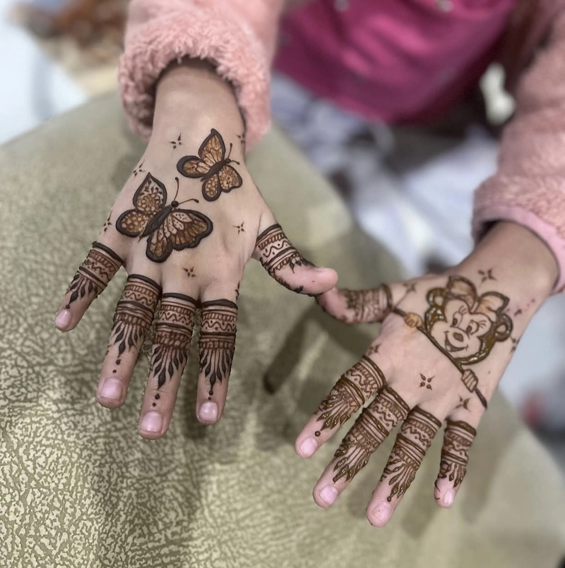 mehndi design of cartoon