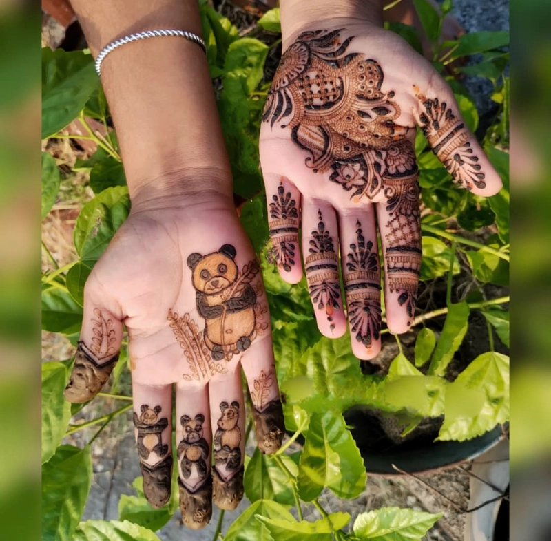 mehndi design of panda