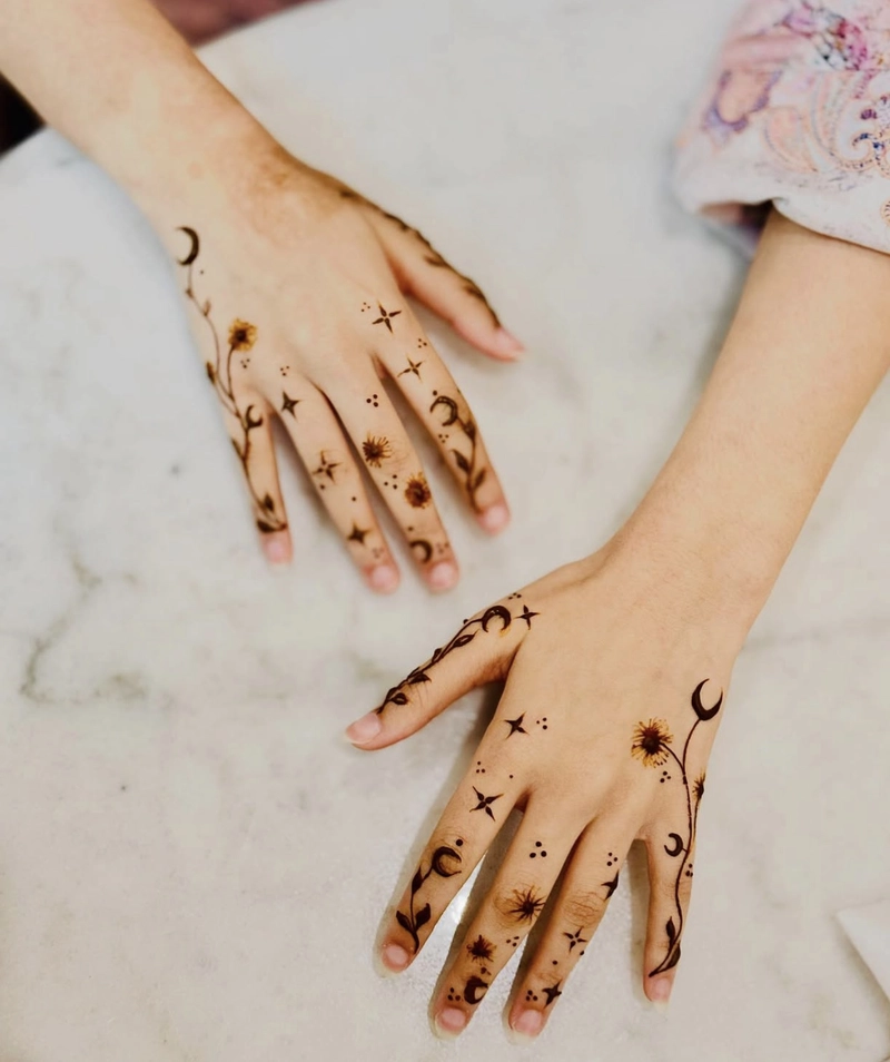 mehndi design only fingers easy