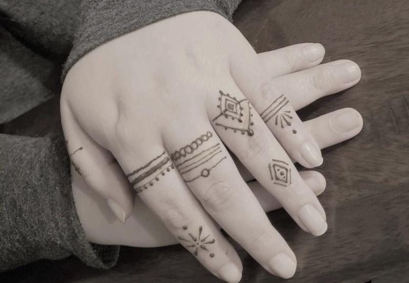 mehndi design only fingers simple